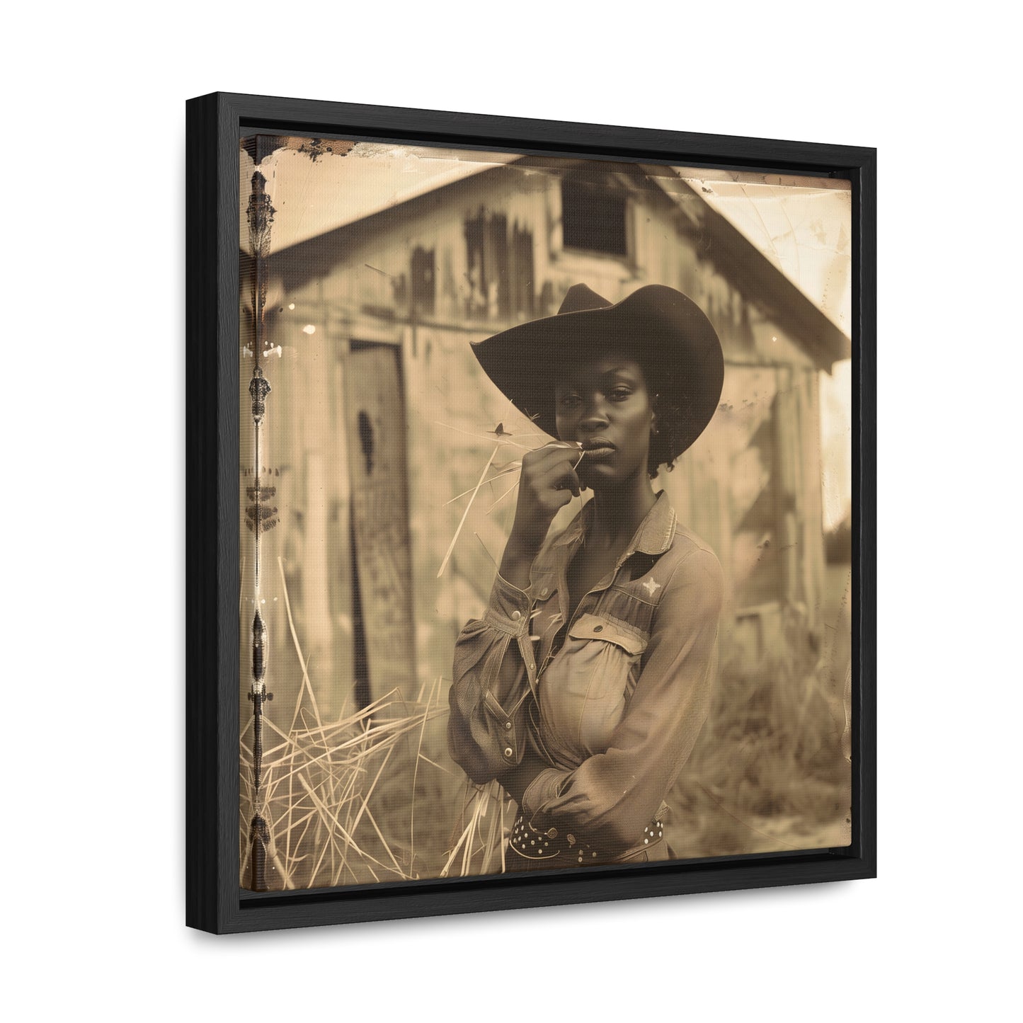 Black Cowgirl III, Gallery Canvas Wraps, Square Frame