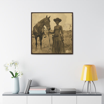 Black Cowgirl IV, Gallery Canvas Wraps, Square Frame