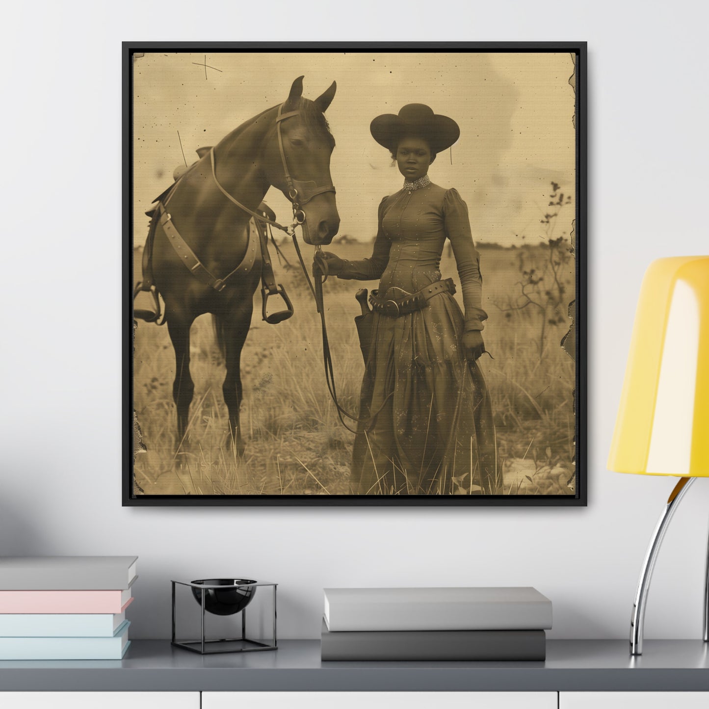 Black Cowgirl IV, Gallery Canvas Wraps, Square Frame