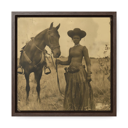 Black Cowgirl IV, Gallery Canvas Wraps, Square Frame