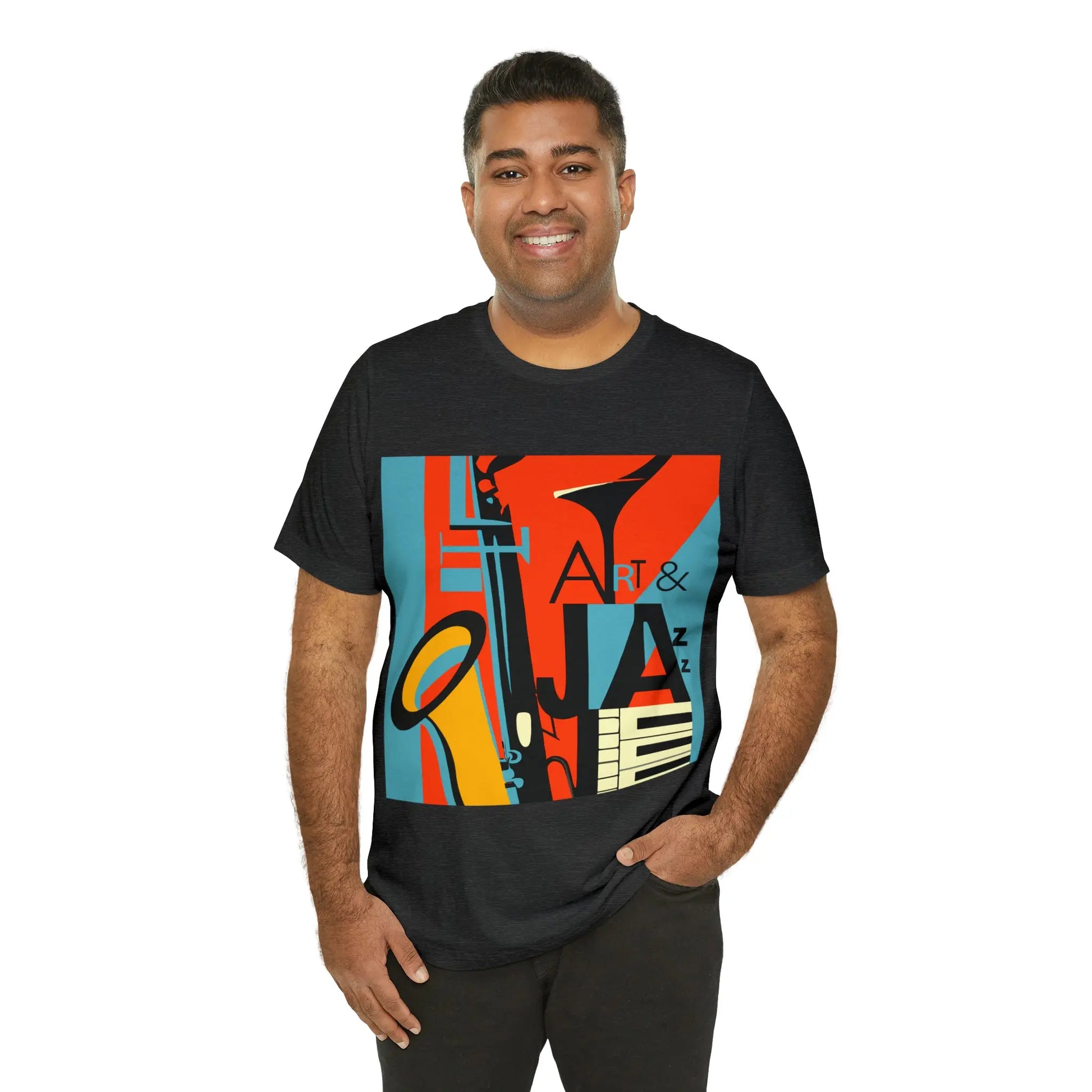 Art & Jazz Vintage Graphic T-Shirt | Unisex Jersey Short Sleeve Tee 