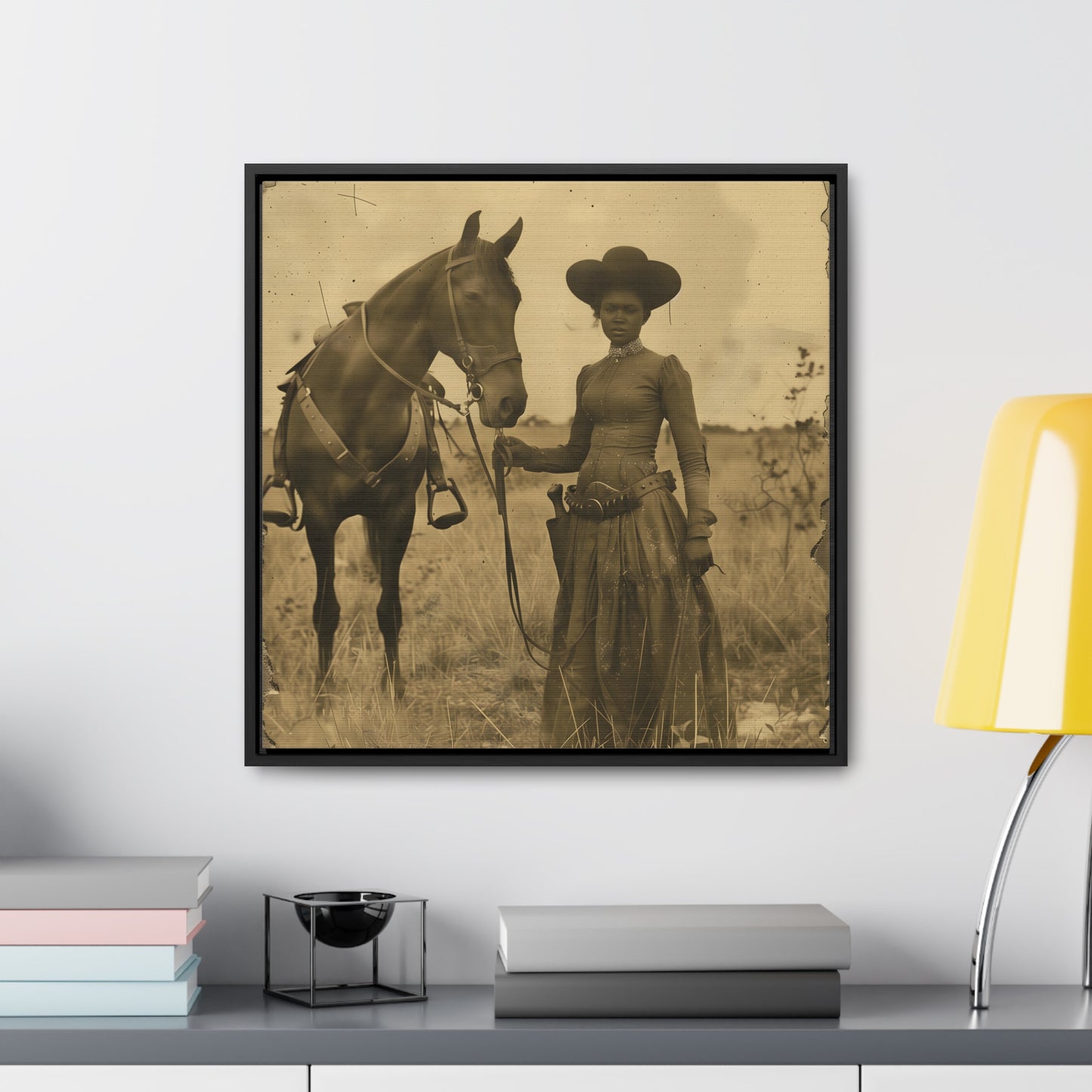 Black Cowgirl IV, Gallery Canvas Wraps, Square Frame