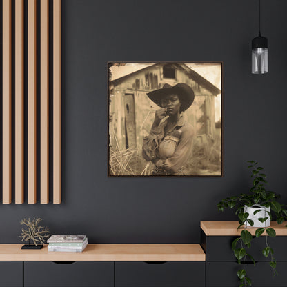 Black Cowgirl III, Gallery Canvas Wraps, Square Frame