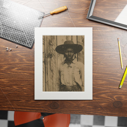 Black Cowgirl II, Fine Art Prints (Passepartout Paper Frame)