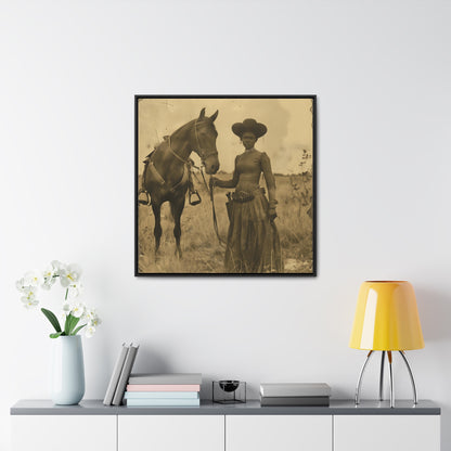 Black Cowgirl IV, Gallery Canvas Wraps, Square Frame