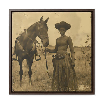 Black Cowgirl IV, Gallery Canvas Wraps, Square Frame