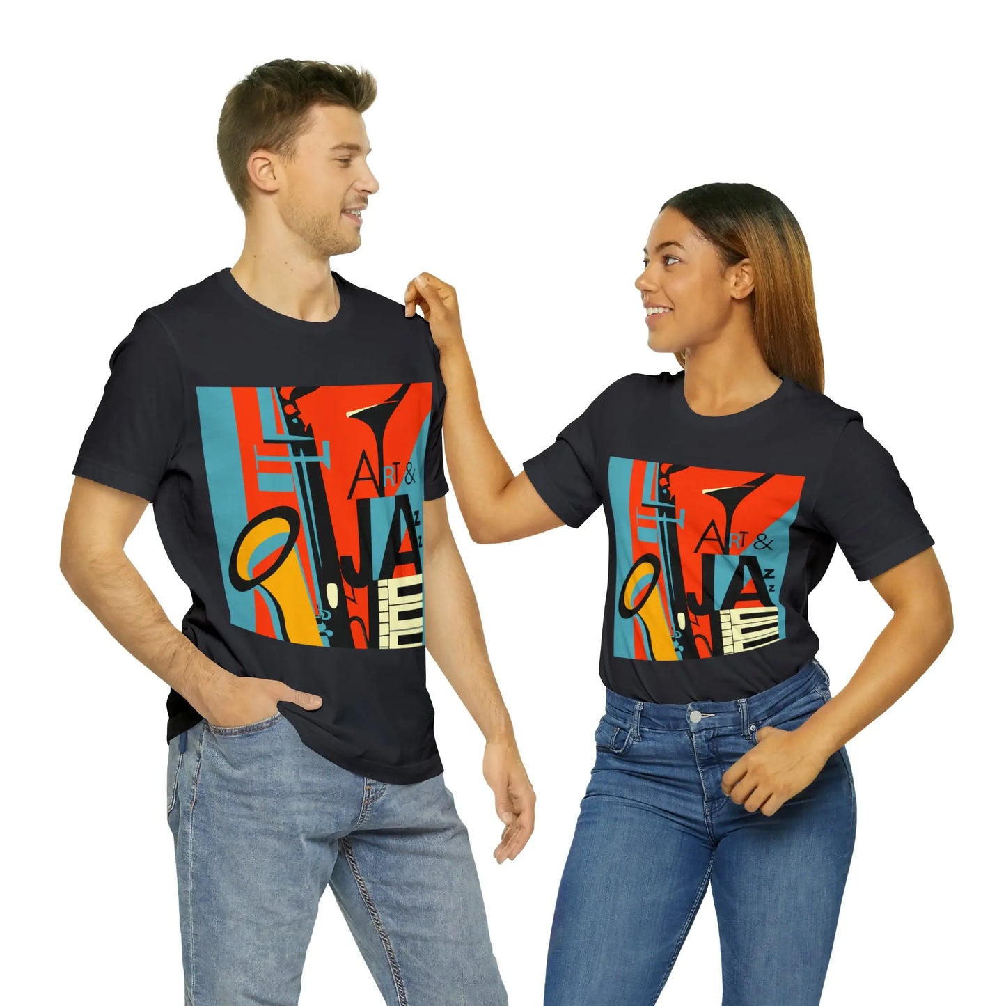 Art & Jazz Vintage Graphic T-Shirt | Unisex Jersey Short Sleeve Tee 