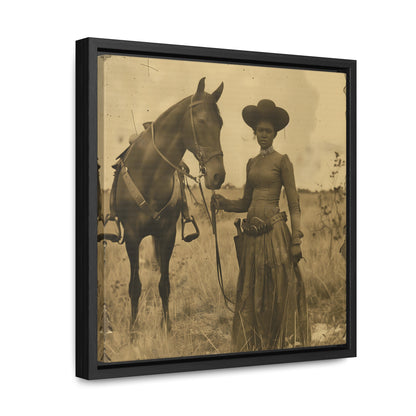 Black Cowgirl IV, Gallery Canvas Wraps, Square Frame