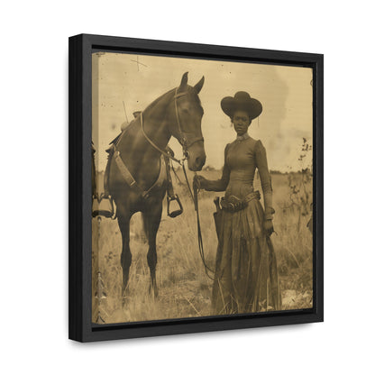 Black Cowgirl IV, Gallery Canvas Wraps, Square Frame