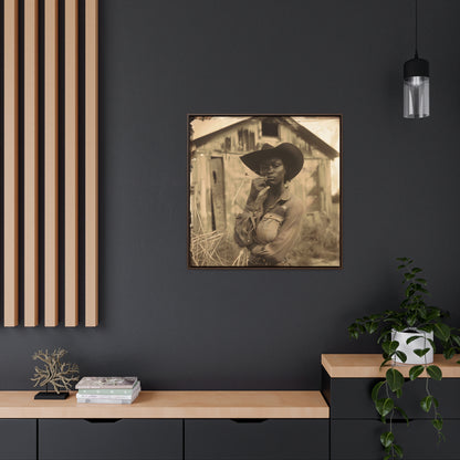 Black Cowgirl III, Gallery Canvas Wraps, Square Frame