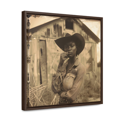 Black Cowgirl III, Gallery Canvas Wraps, Square Frame