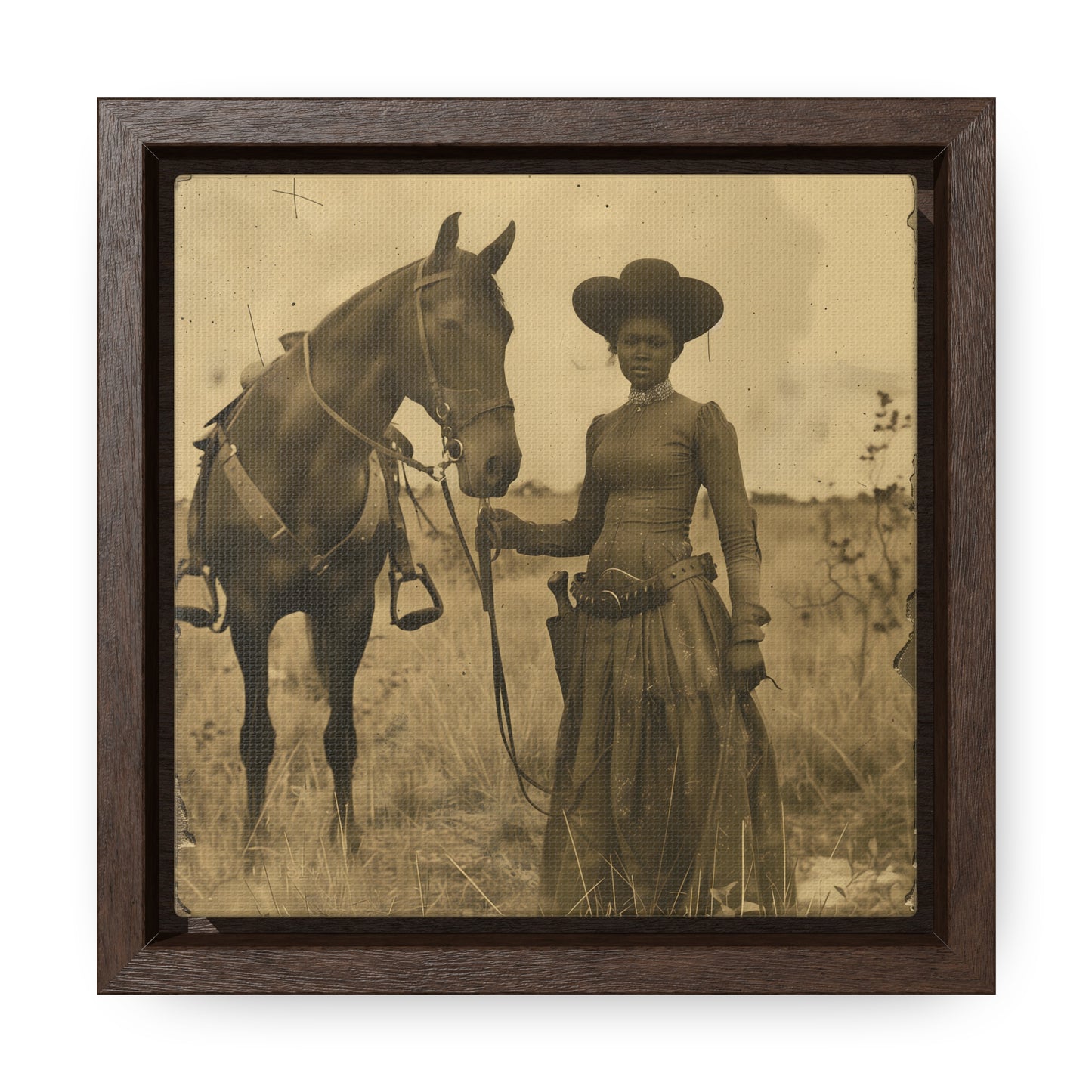 Black Cowgirl IV, Gallery Canvas Wraps, Square Frame