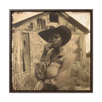 Black Cowgirl III, Gallery Canvas Wraps, Square Frame