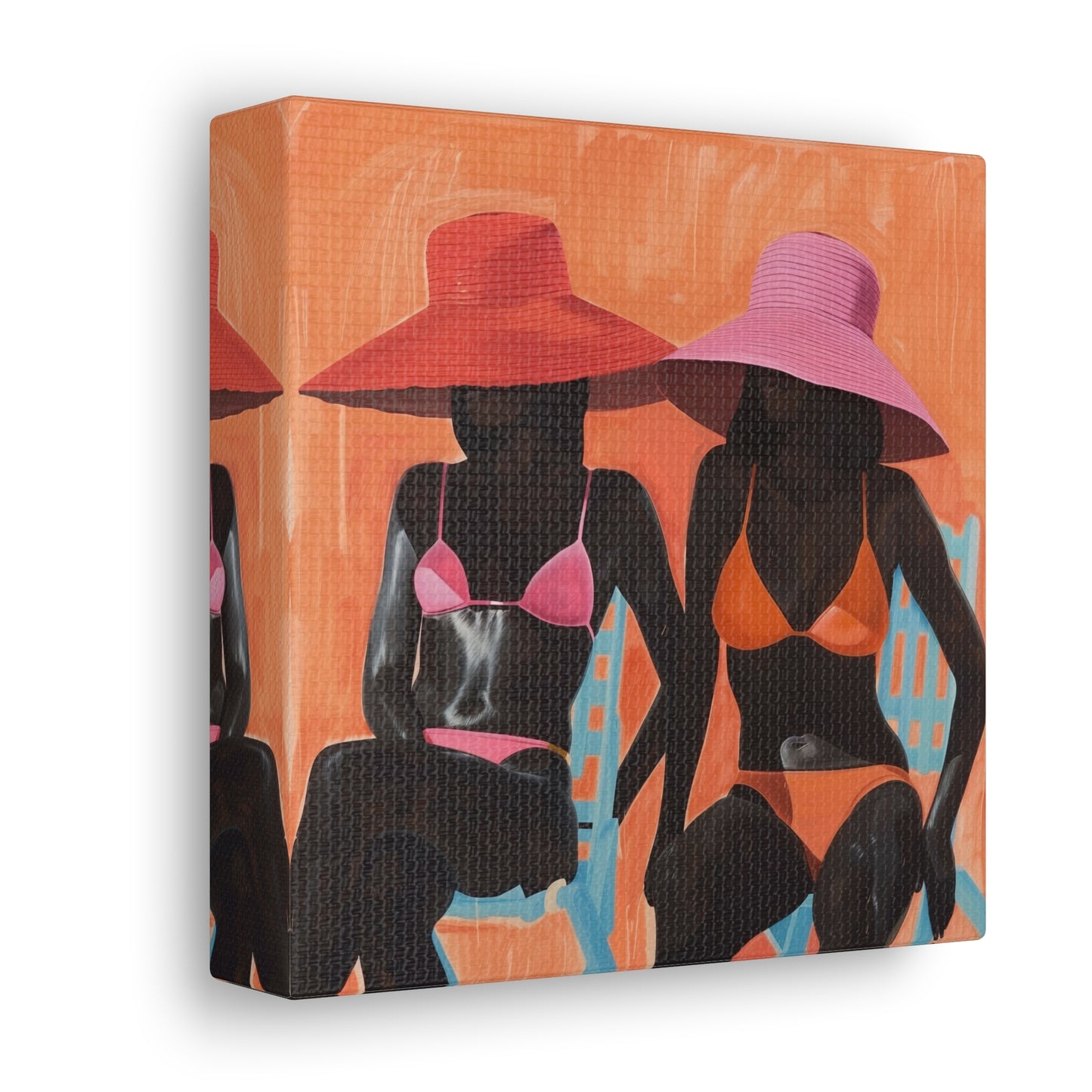 Poolside | Women Art | Black Woman Art | African American Art | Black Culture Art | Canvas Gallery Wraps