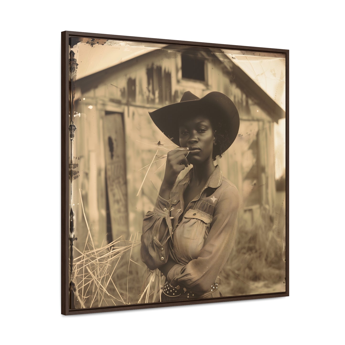 Black Cowgirl III, Gallery Canvas Wraps, Square Frame