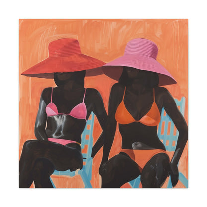 Poolside | Women Art | Black Woman Art | African American Art | Black Culture Art | Canvas Gallery Wraps