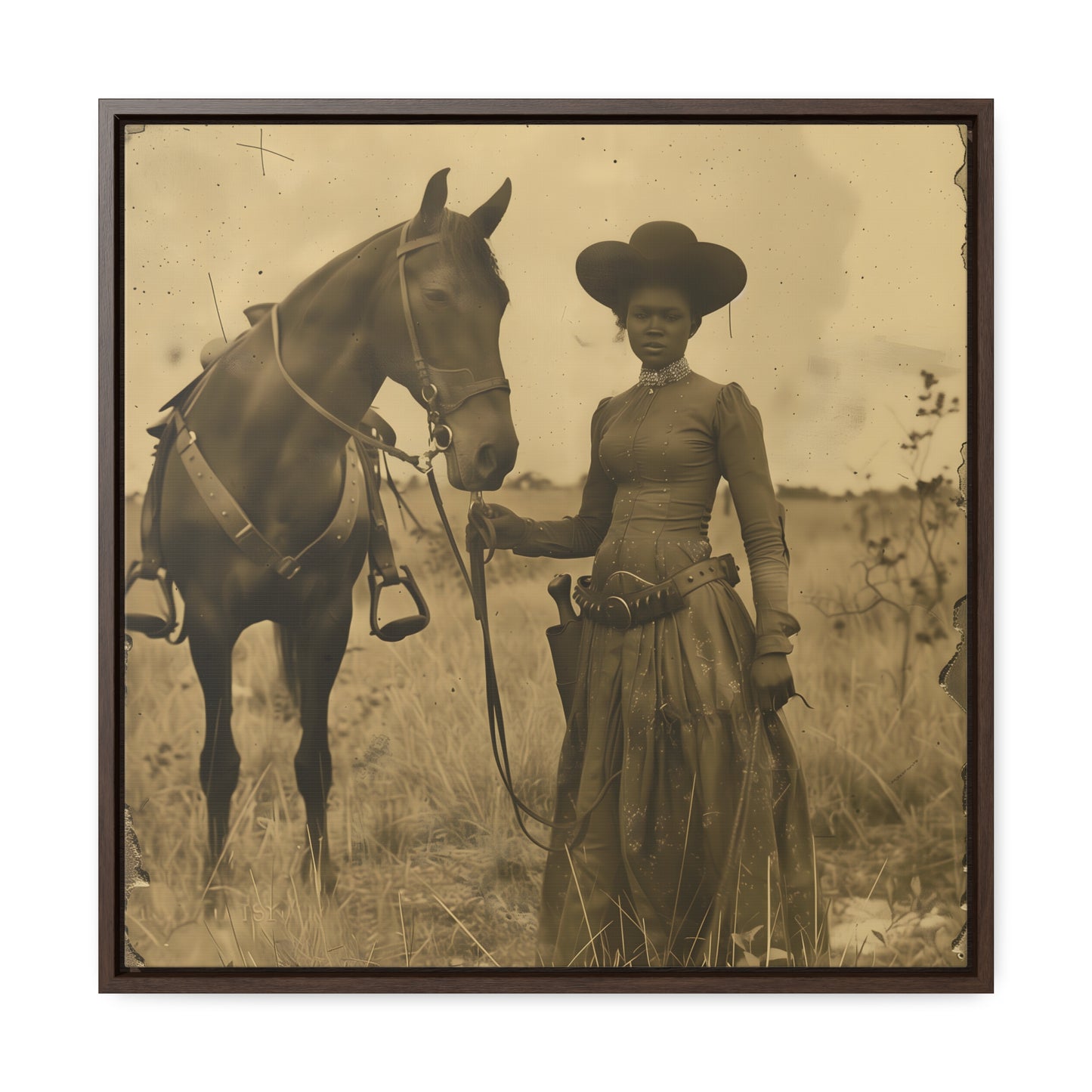 Black Cowgirl IV, Gallery Canvas Wraps, Square Frame