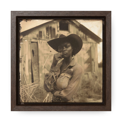 Black Cowgirl III, Gallery Canvas Wraps, Square Frame