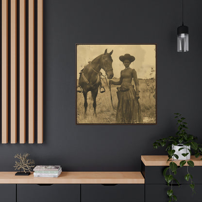 Black Cowgirl IV, Gallery Canvas Wraps, Square Frame