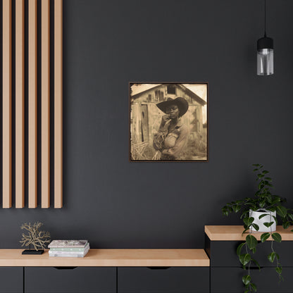 Black Cowgirl III, Gallery Canvas Wraps, Square Frame