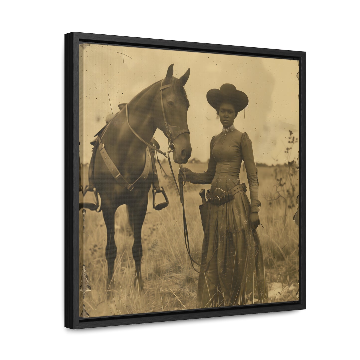 Black Cowgirl IV, Gallery Canvas Wraps, Square Frame