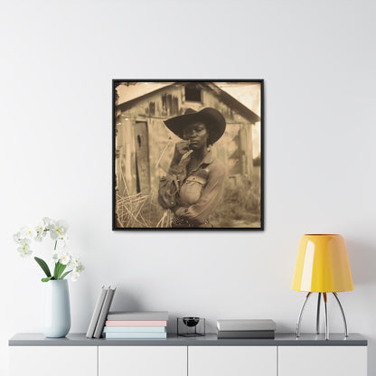 Black Cowgirl III, Gallery Canvas Wraps, Square Frame