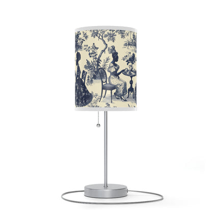 High Tea in the Garden Toile de Jouy Lamp on a Stand, US|CA plug