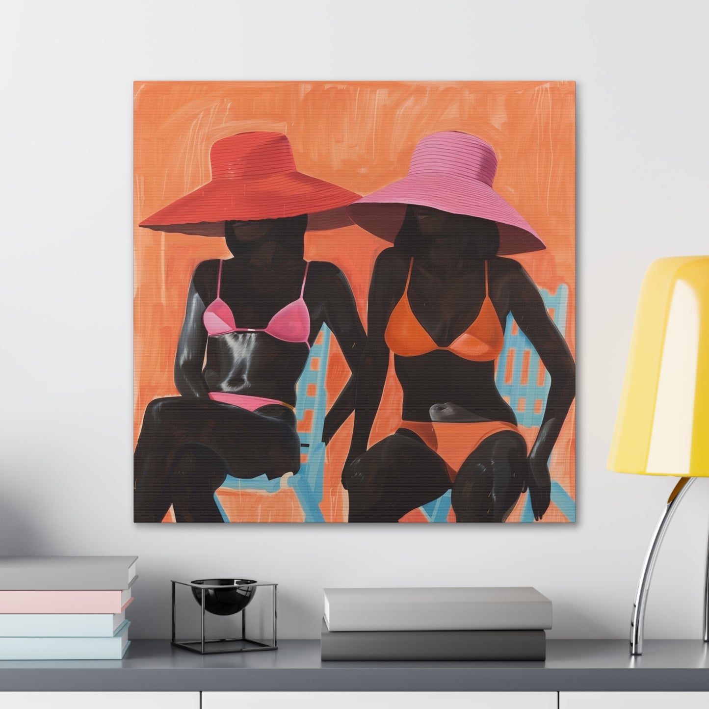 Poolside | Women Art | Black Woman Art | African American Art | Black Culture Art | Canvas Gallery Wraps