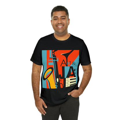 Art & Jazz Vintage Graphic T-Shirt | Unisex Jersey Short Sleeve Tee 