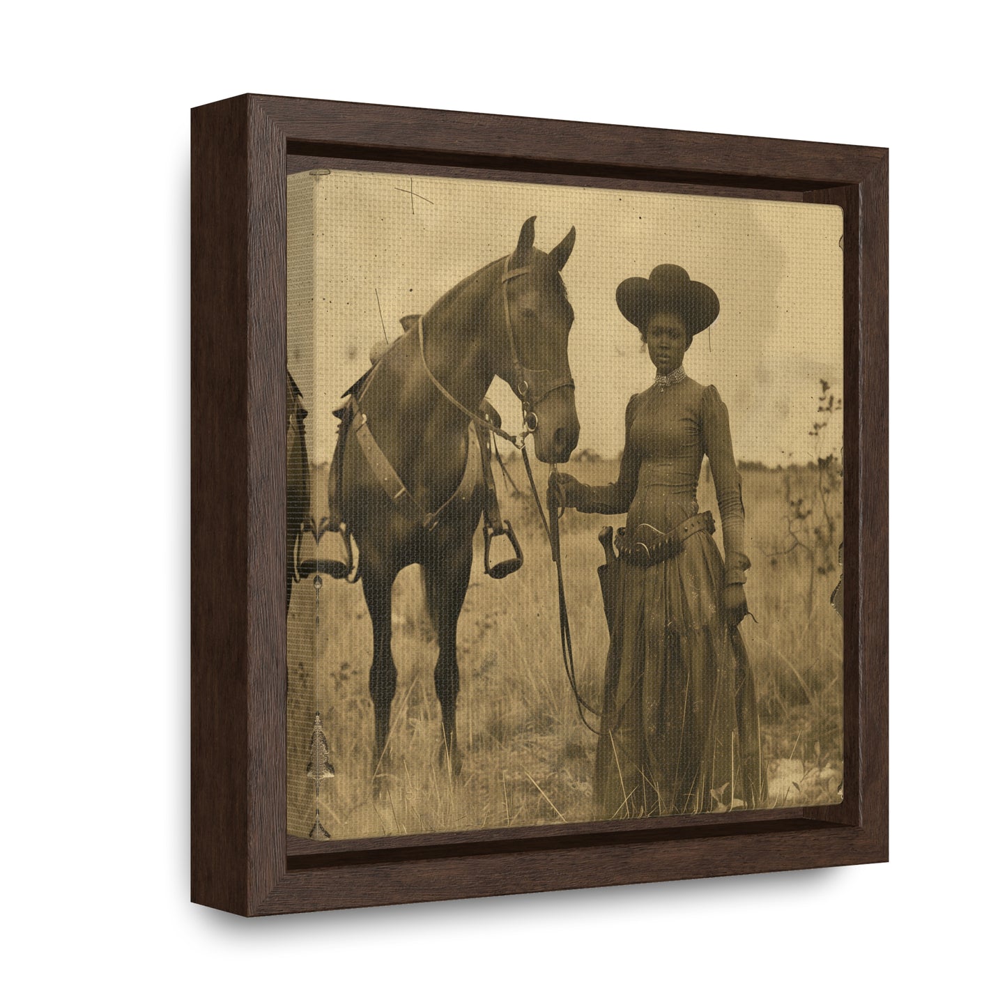 Black Cowgirl IV, Gallery Canvas Wraps, Square Frame