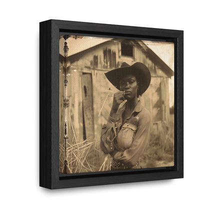 Black Cowgirl III, Gallery Canvas Wraps, Square Frame