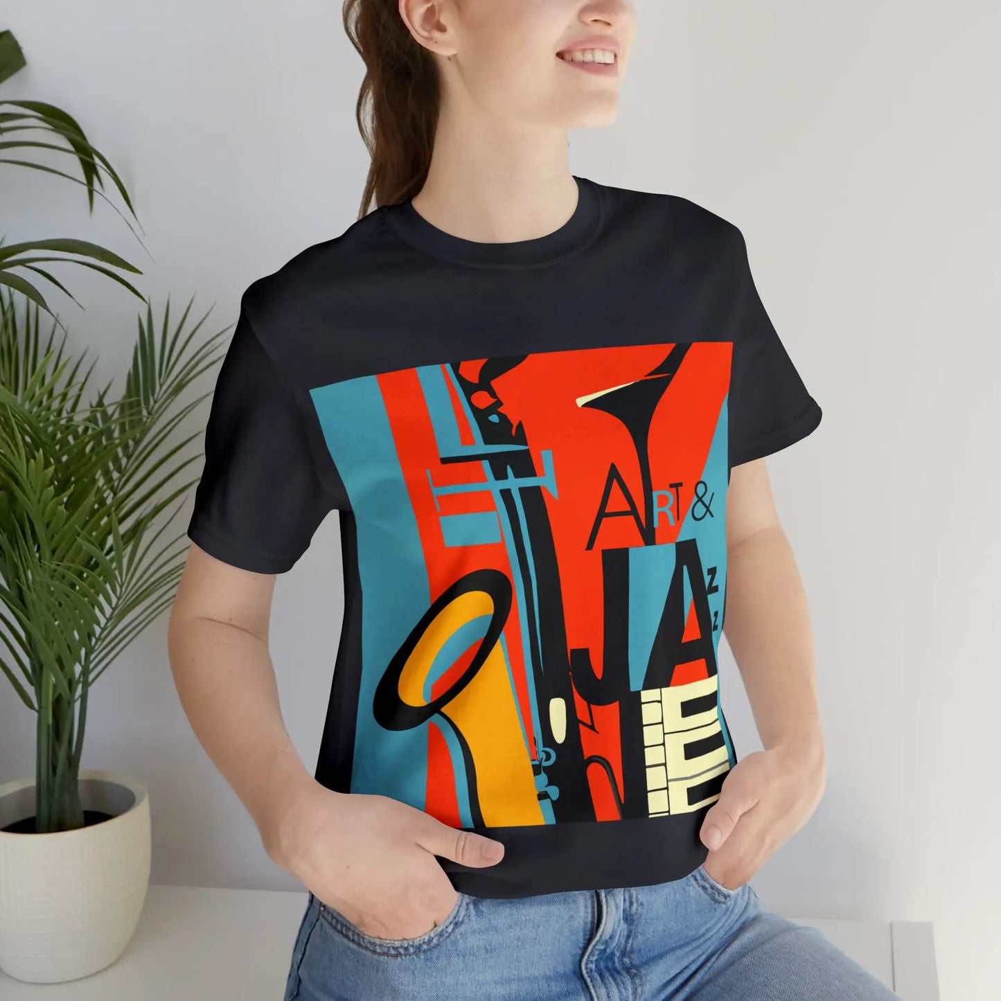 Art & Jazz Vintage Graphic T-Shirt | Unisex Jersey Short Sleeve Tee 