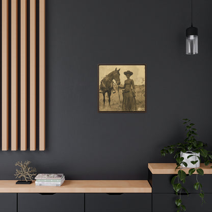 Black Cowgirl IV, Gallery Canvas Wraps, Square Frame