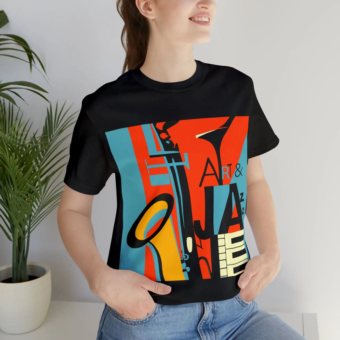 Art & Jazz Vintage Graphic T-Shirt | Unisex Jersey Short Sleeve Tee 