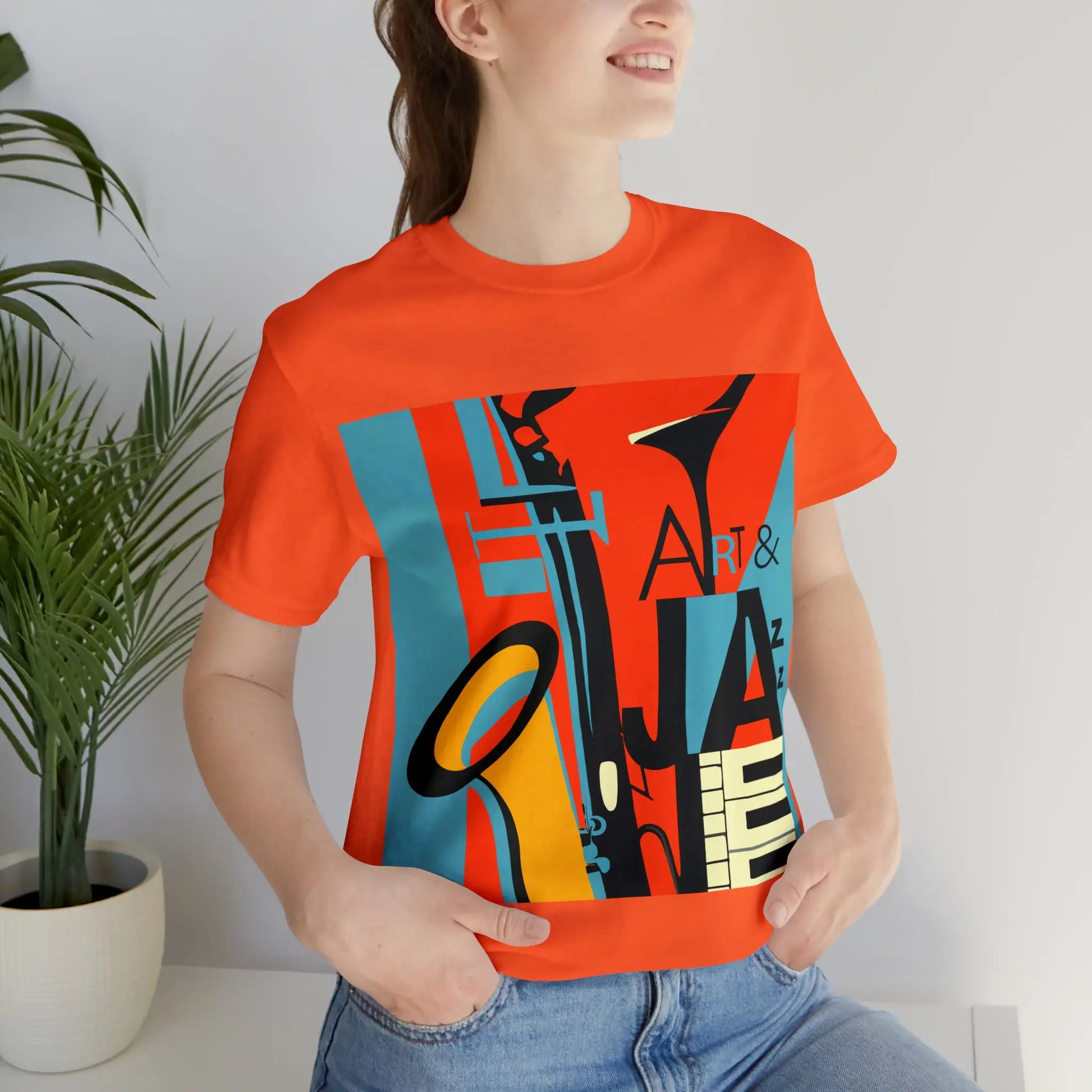 Art & Jazz Vintage Graphic T-Shirt | Unisex Jersey Short Sleeve Tee 