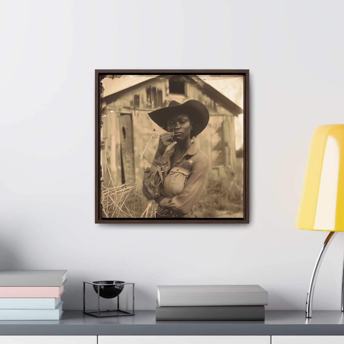 Black Cowgirl III, Gallery Canvas Wraps, Square Frame