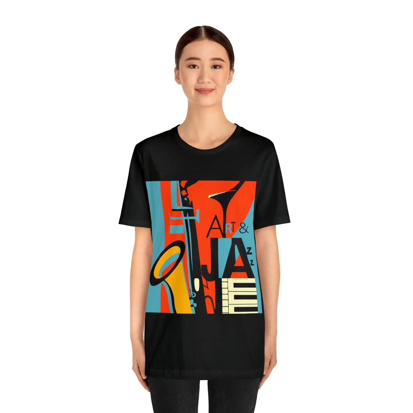 Art & Jazz Vintage Graphic T-Shirt | Unisex Jersey Short Sleeve Tee 