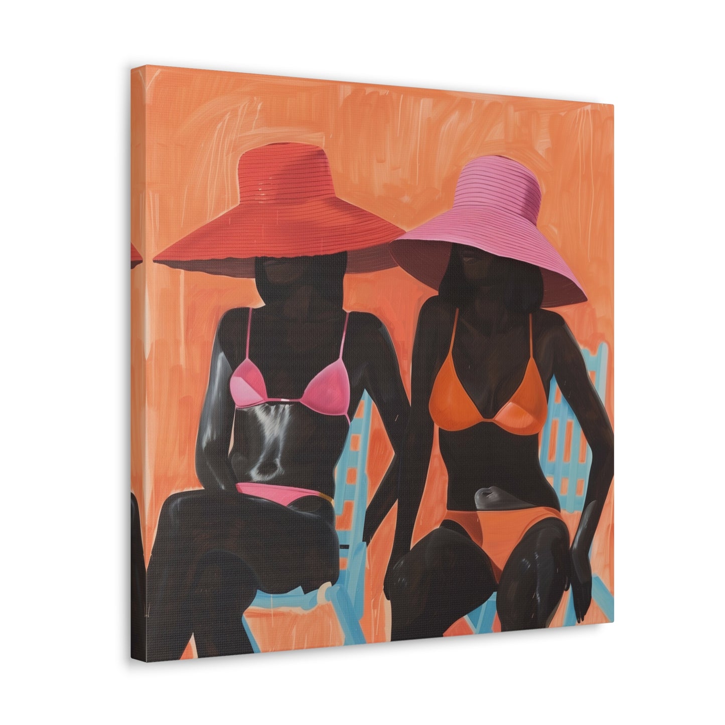 Poolside | Women Art | Black Woman Art | African American Art | Black Culture Art | Canvas Gallery Wraps