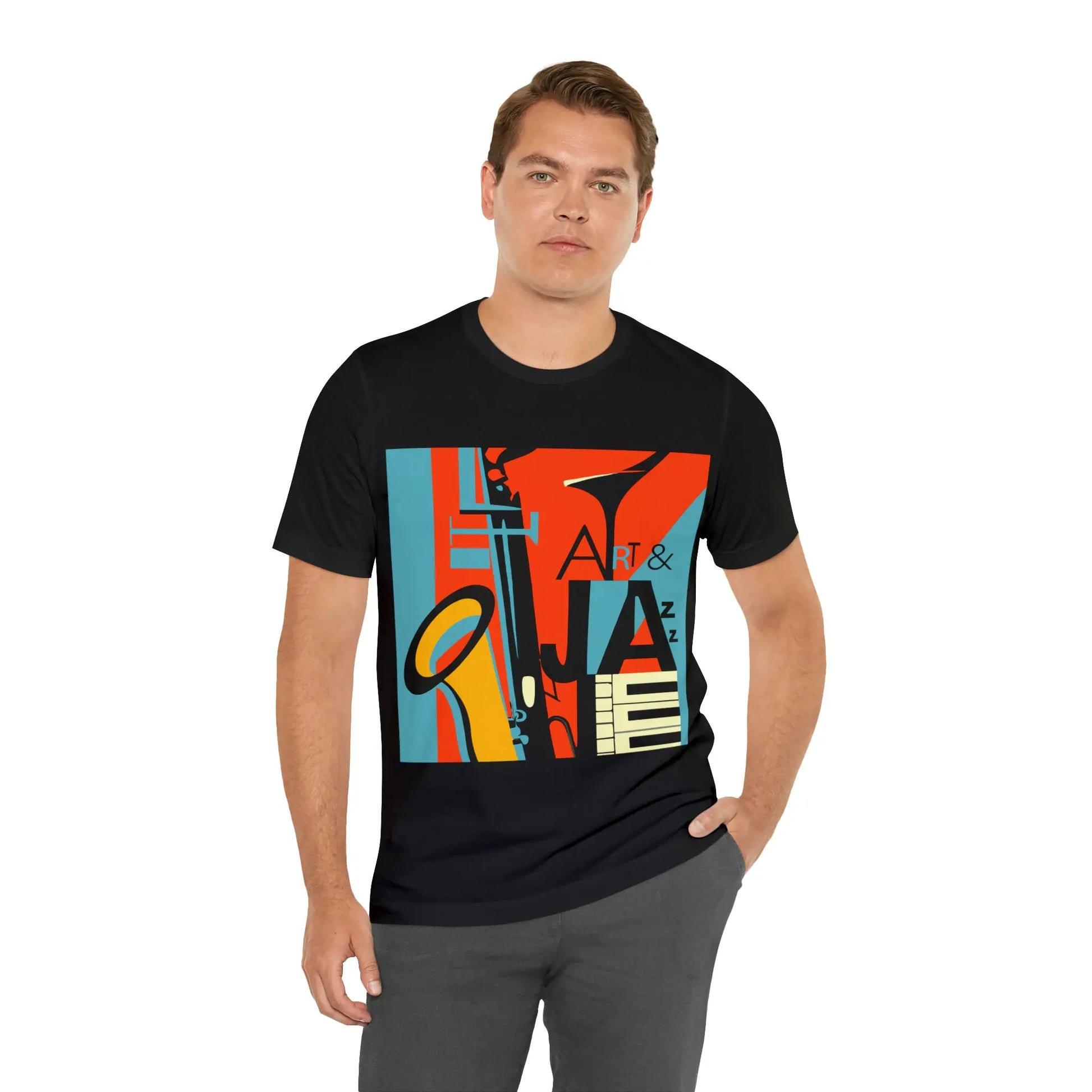 Art & Jazz Vintage Graphic T-Shirt | Unisex Jersey Short Sleeve Tee 