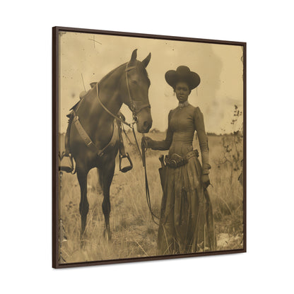 Black Cowgirl IV, Gallery Canvas Wraps, Square Frame