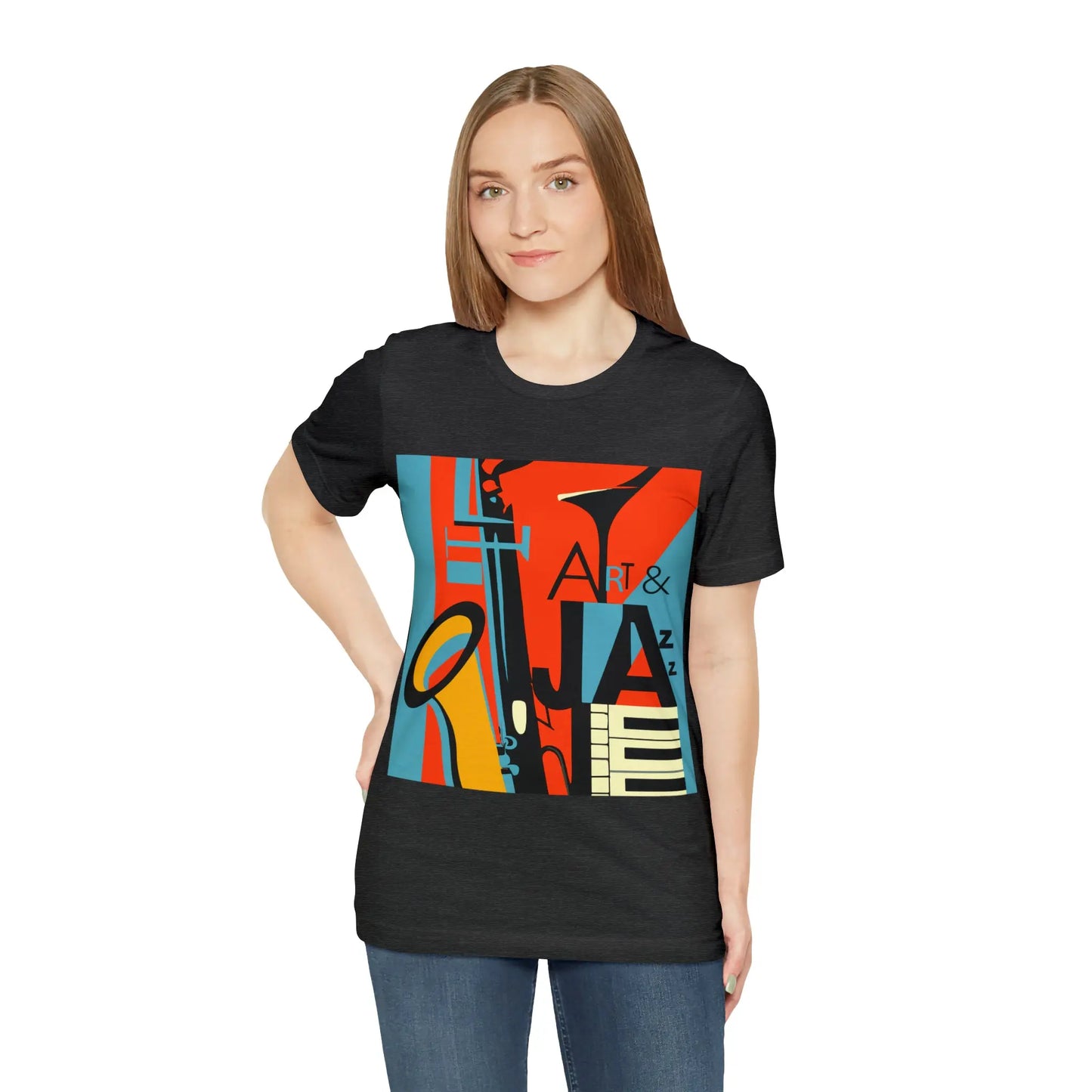 Art & Jazz Vintage Graphic T-Shirt | Unisex Jersey Short Sleeve Tee 