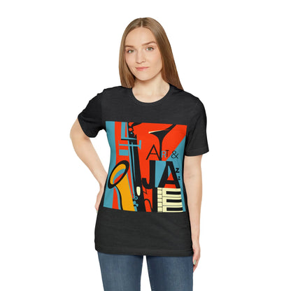 Art & Jazz Vintage Graphic T-Shirt | Unisex Jersey Short Sleeve Tee 