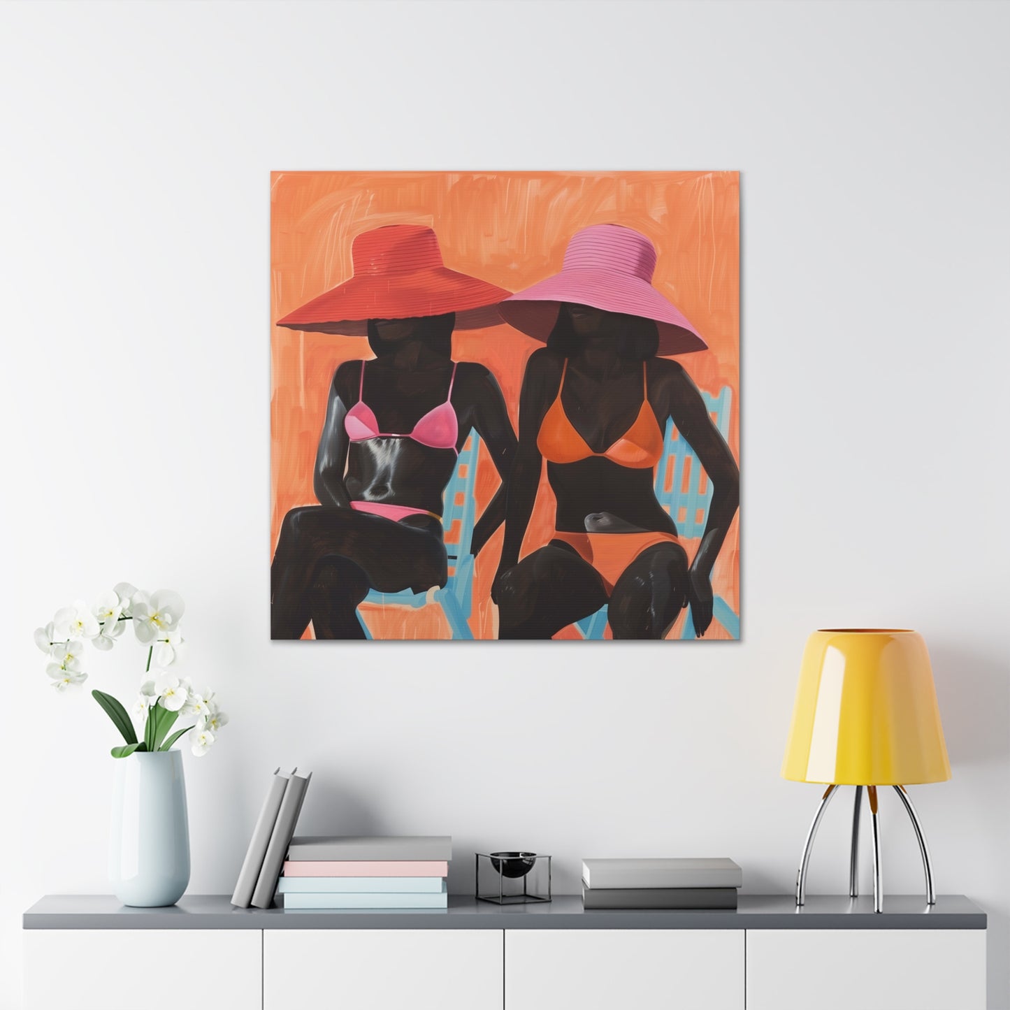 Poolside | Women Art | Black Woman Art | African American Art | Black Culture Art | Canvas Gallery Wraps