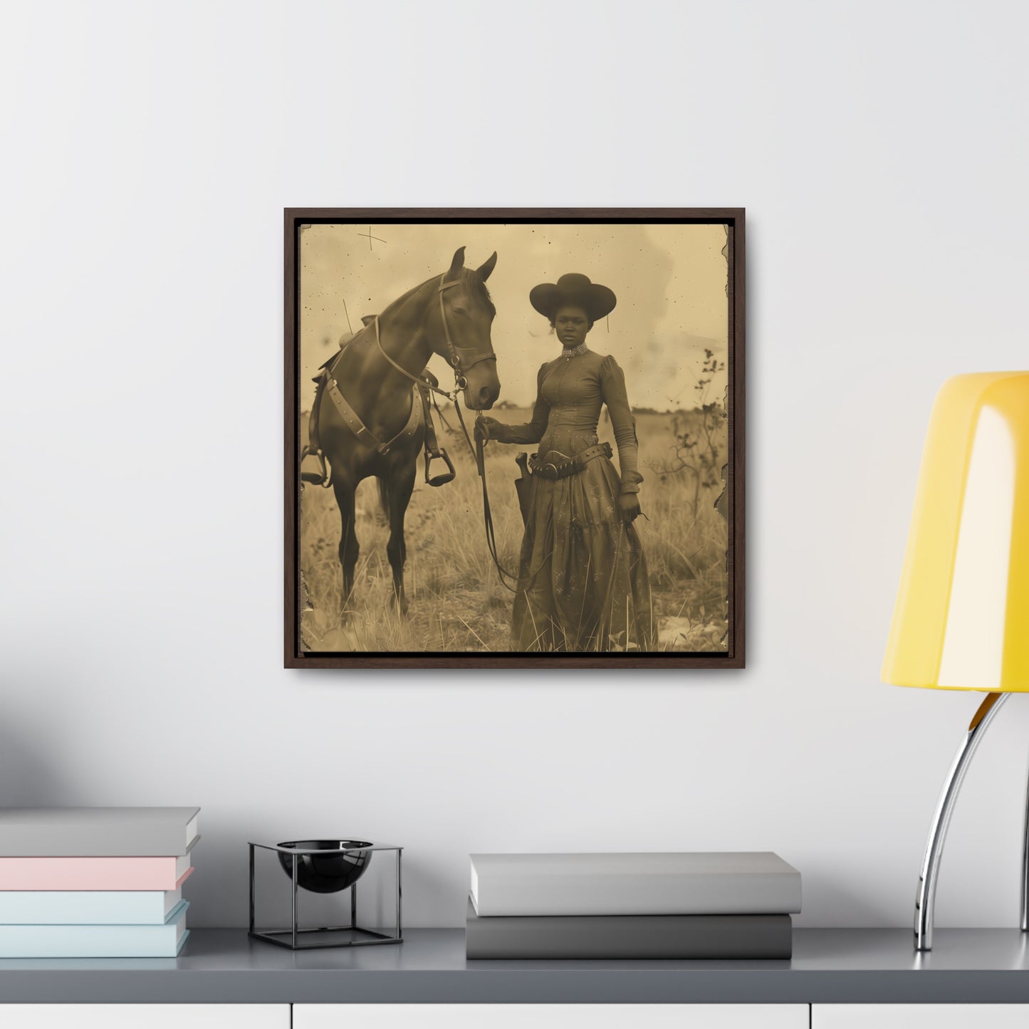 Black Cowgirl IV, Gallery Canvas Wraps, Square Frame