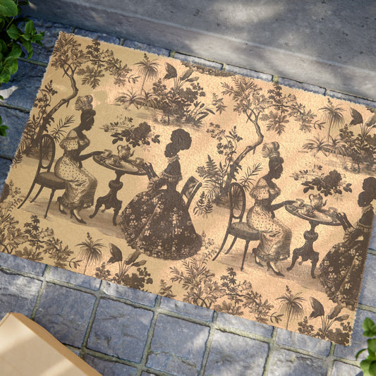 High Tea in the Garden Toile de Jouy Doormat