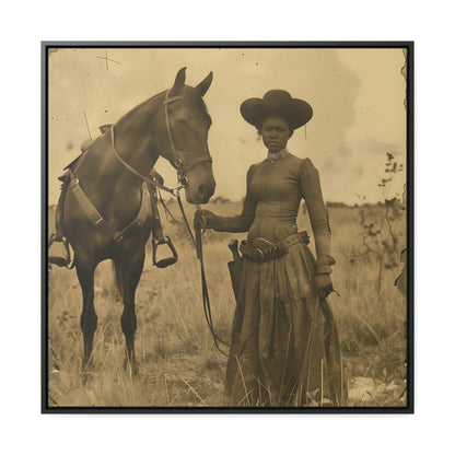 Black Cowgirl IV, Gallery Canvas Wraps, Square Frame