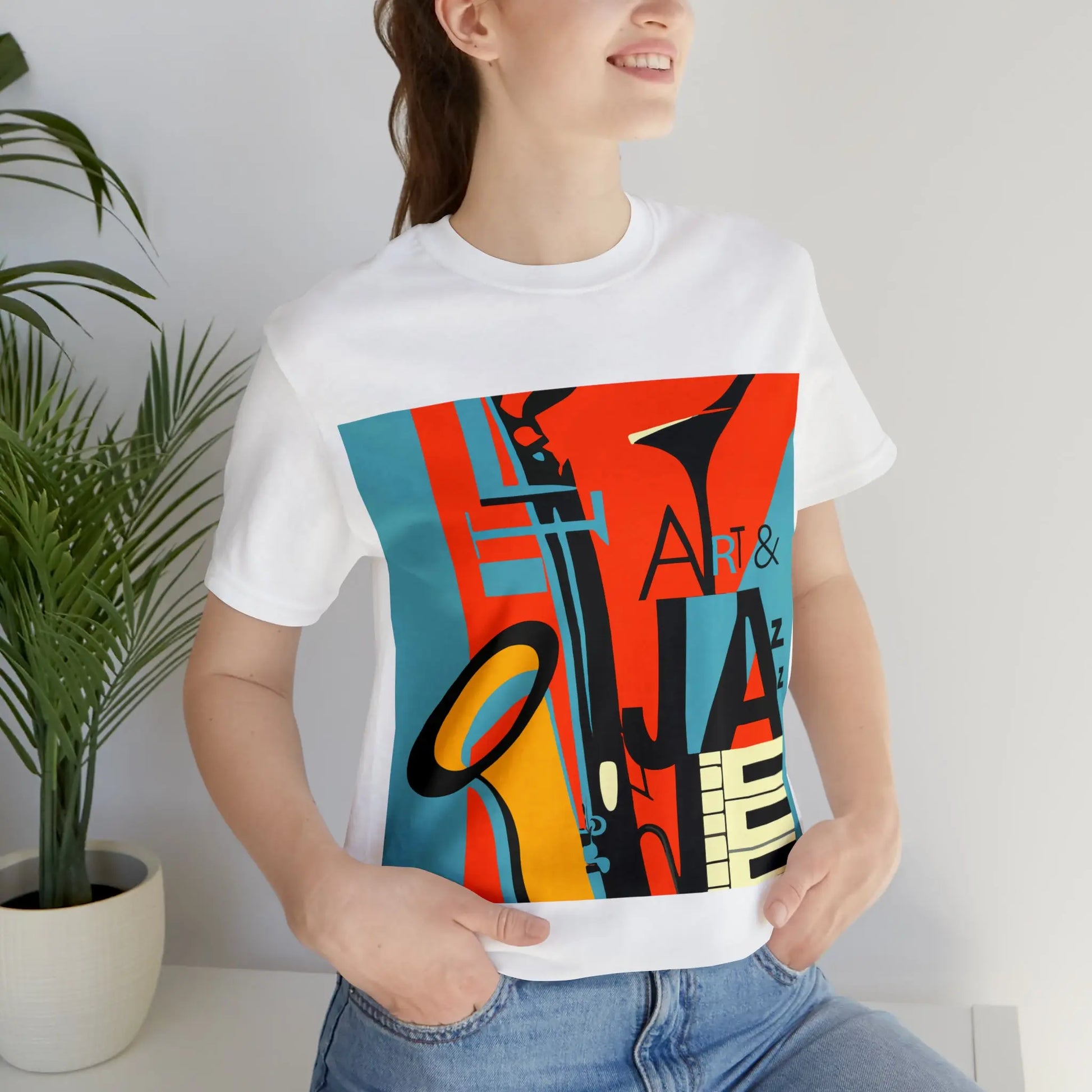 Art & Jazz Vintage Graphic T-Shirt | Unisex Jersey Short Sleeve Tee 