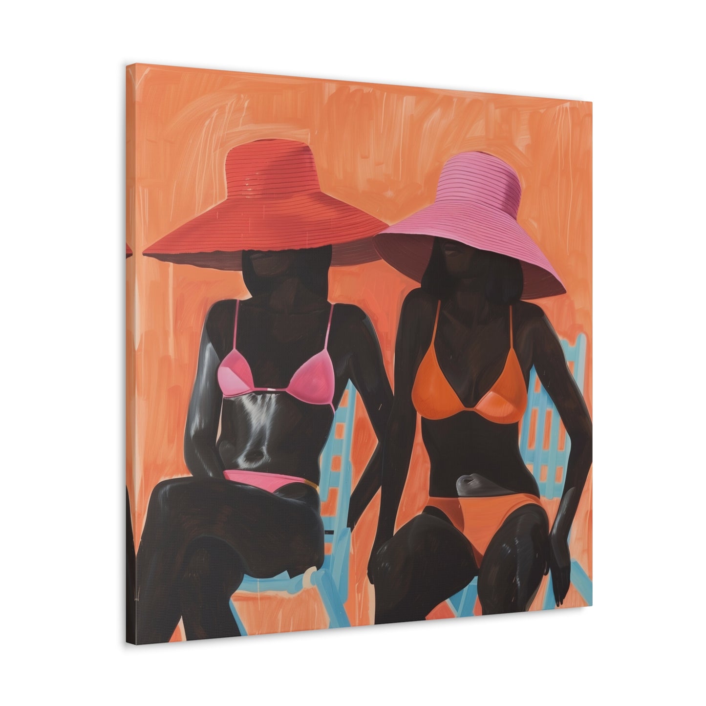 Poolside | Women Art | Black Woman Art | African American Art | Black Culture Art | Canvas Gallery Wraps