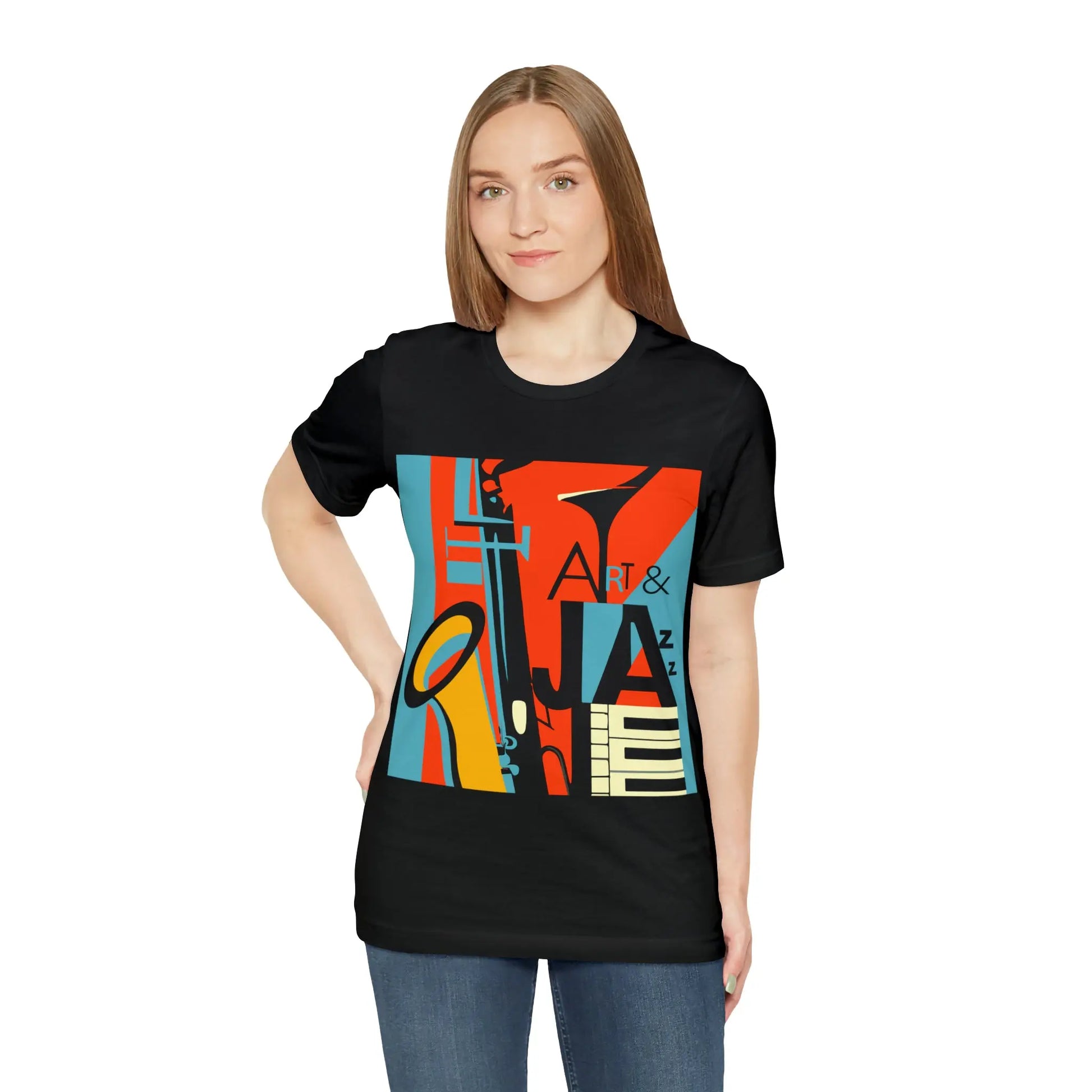 Art & Jazz Vintage Graphic T-Shirt | Unisex Jersey Short Sleeve Tee 