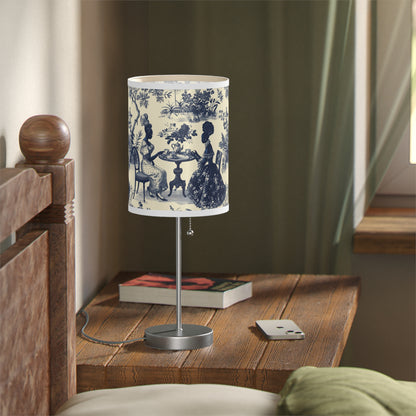 High Tea in the Garden Toile de Jouy Lamp on a Stand, US|CA plug